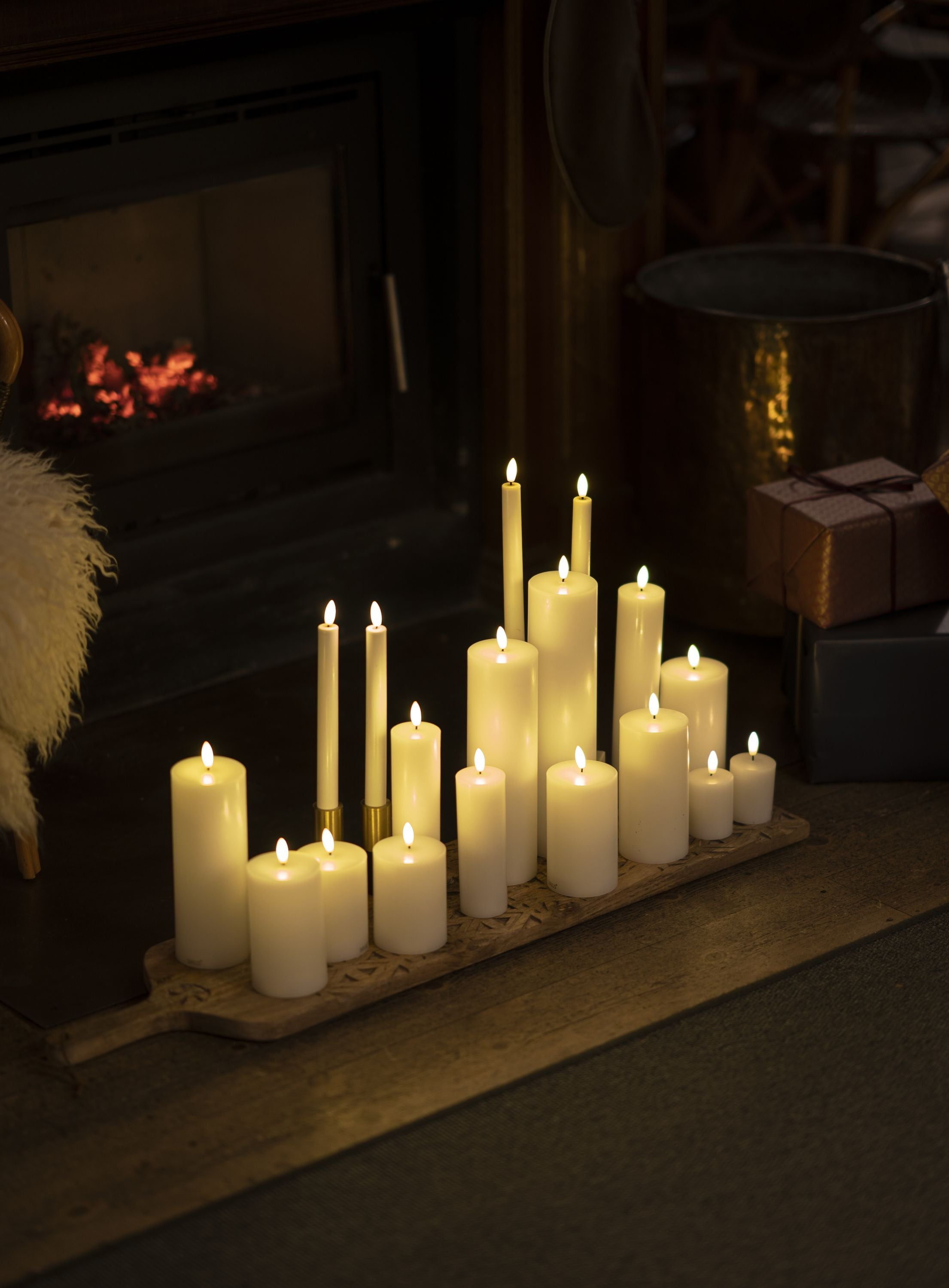 Sirius Sille wiederaufladbare LED -Kerzen weiß, Ø7,5x H15 cm