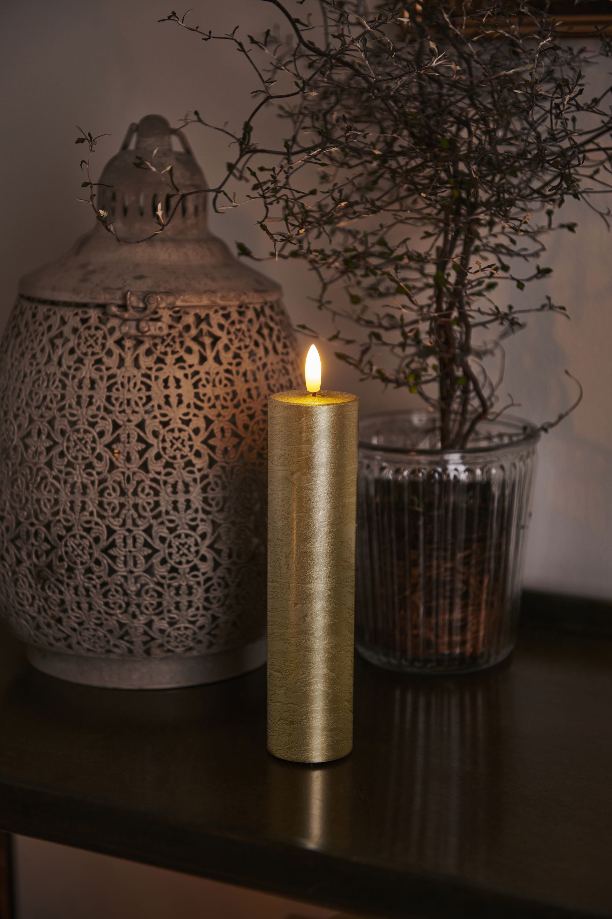 Sirius Sille Led Candle ø5x H20cm, Gold