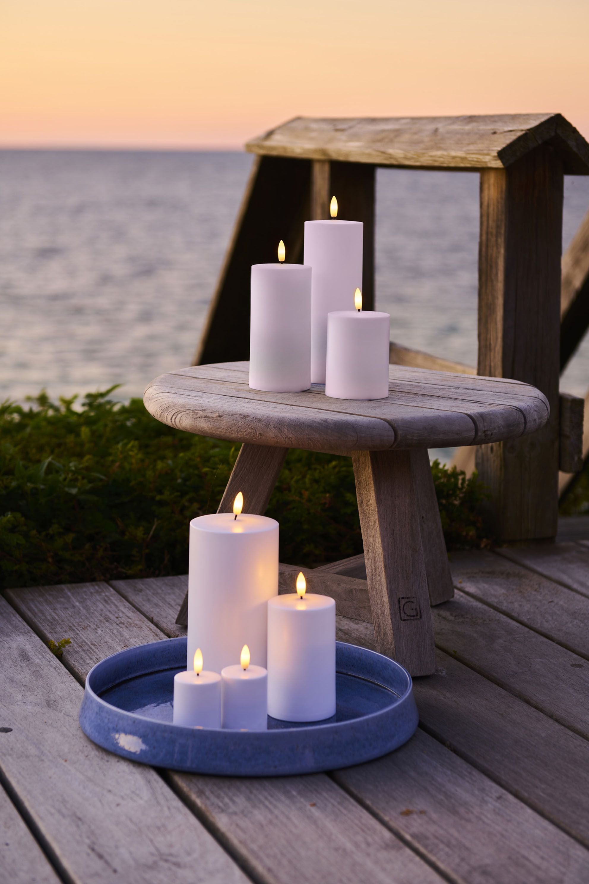 Sirius Sille Outdoor LED Candle White, Ø7,5x H12,5 cm