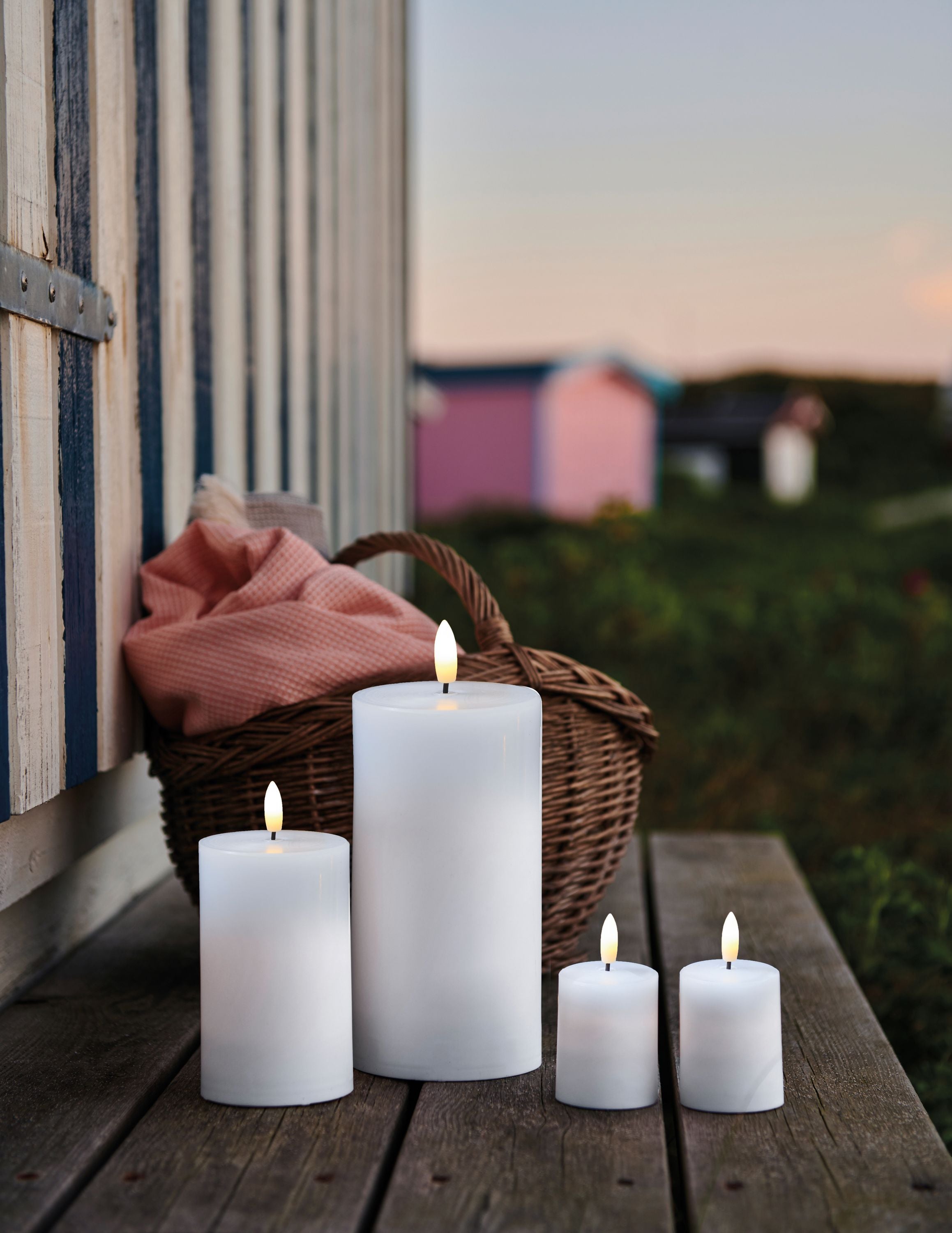 Sirius Sille Outdoor LED Candle White, Ø7,5x H12,5 cm
