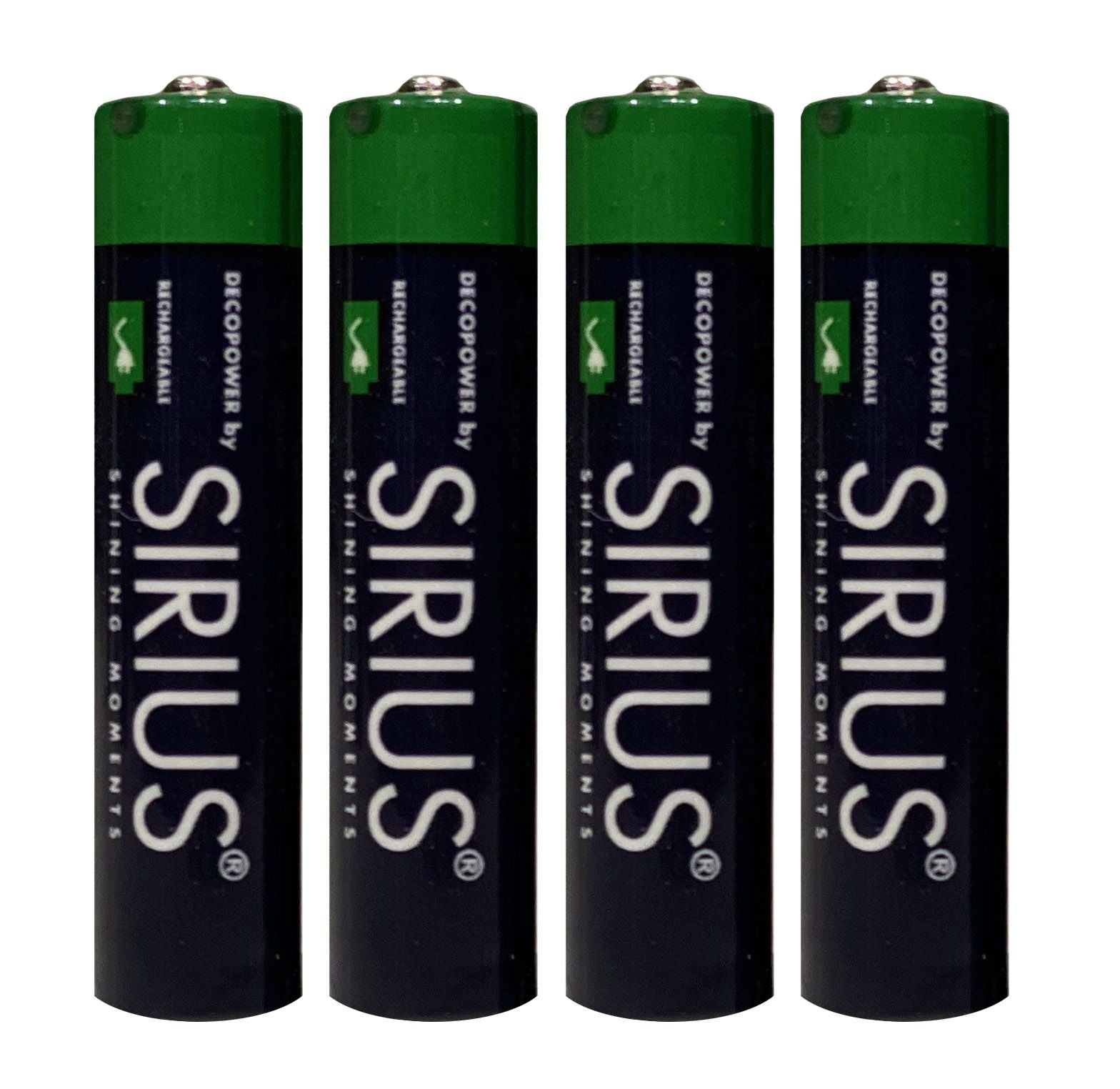 Sirius Deco Power AAA wiederaufladbare Batterien, 4 PCs Set