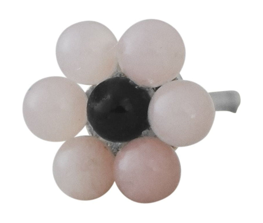 Designbuchstaben MyFlower Ohrring Stud 7 mm Silber 1 PC, Pink