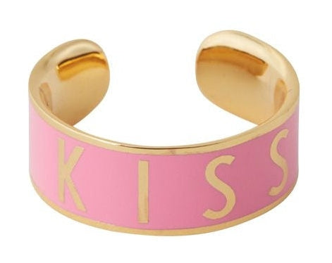 Designbuchstaben Big Word Candy Ring, Kuss/Pink