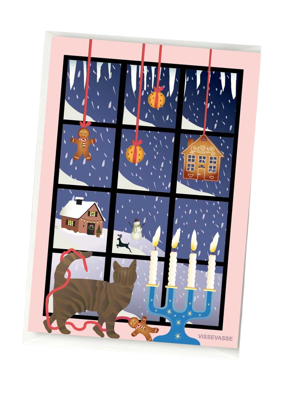 Carte de voeux de la fenêtre de Noël Vissevasse, A6