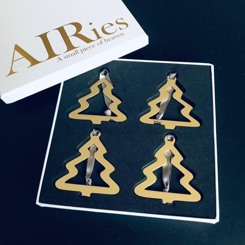 Ai Ries Weihnachtsbaum Gold Set von 4, klein