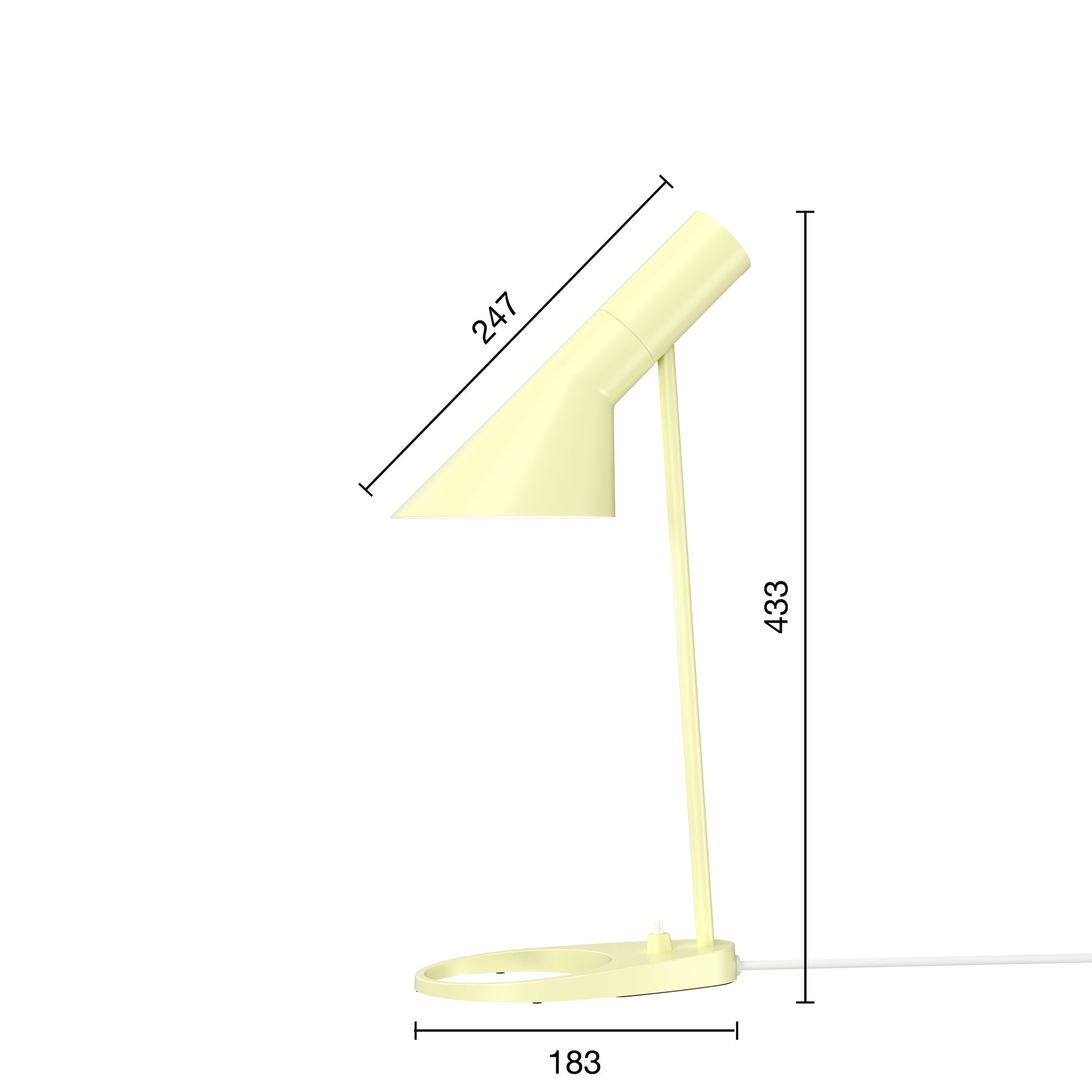 Louis Poulsen AJ Table Table Lamp Mini V3, citron doux