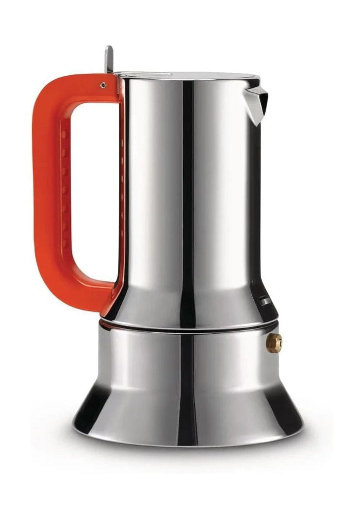 Alessi 9090 espresso/kaffemaskine, 6 kopper, rød