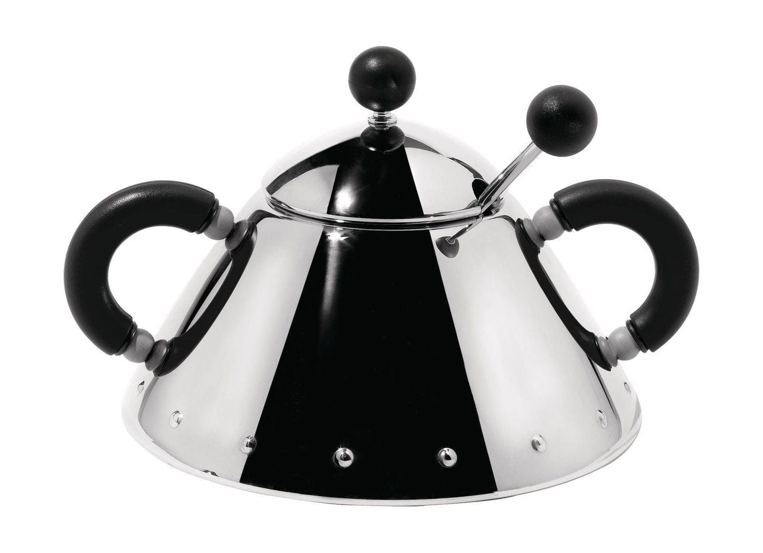 Alessi 9097 Sugar Bowl mit Löffel, schwarz