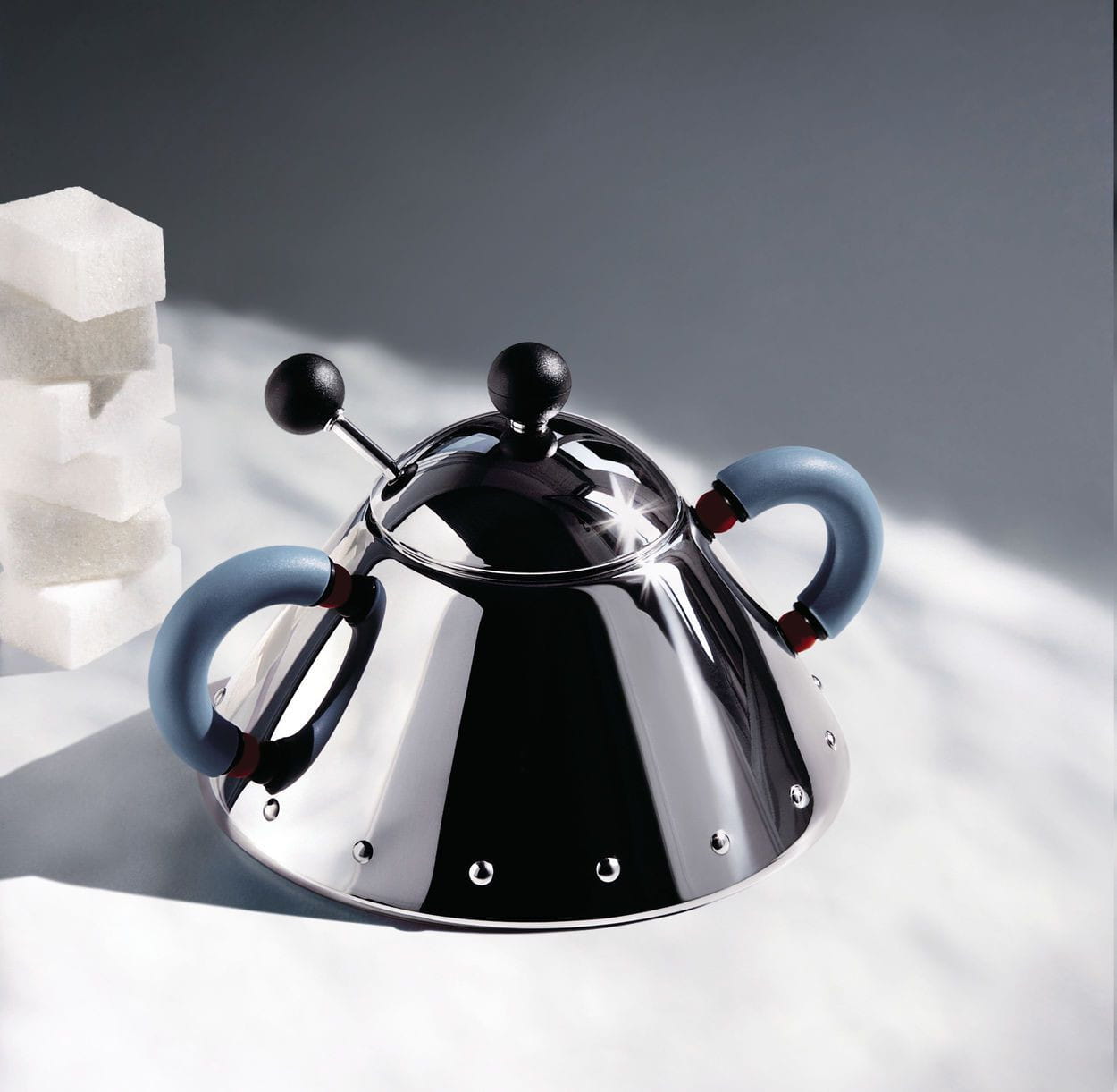 Alessi 9097 Sugar Bowl con cuchara, negro