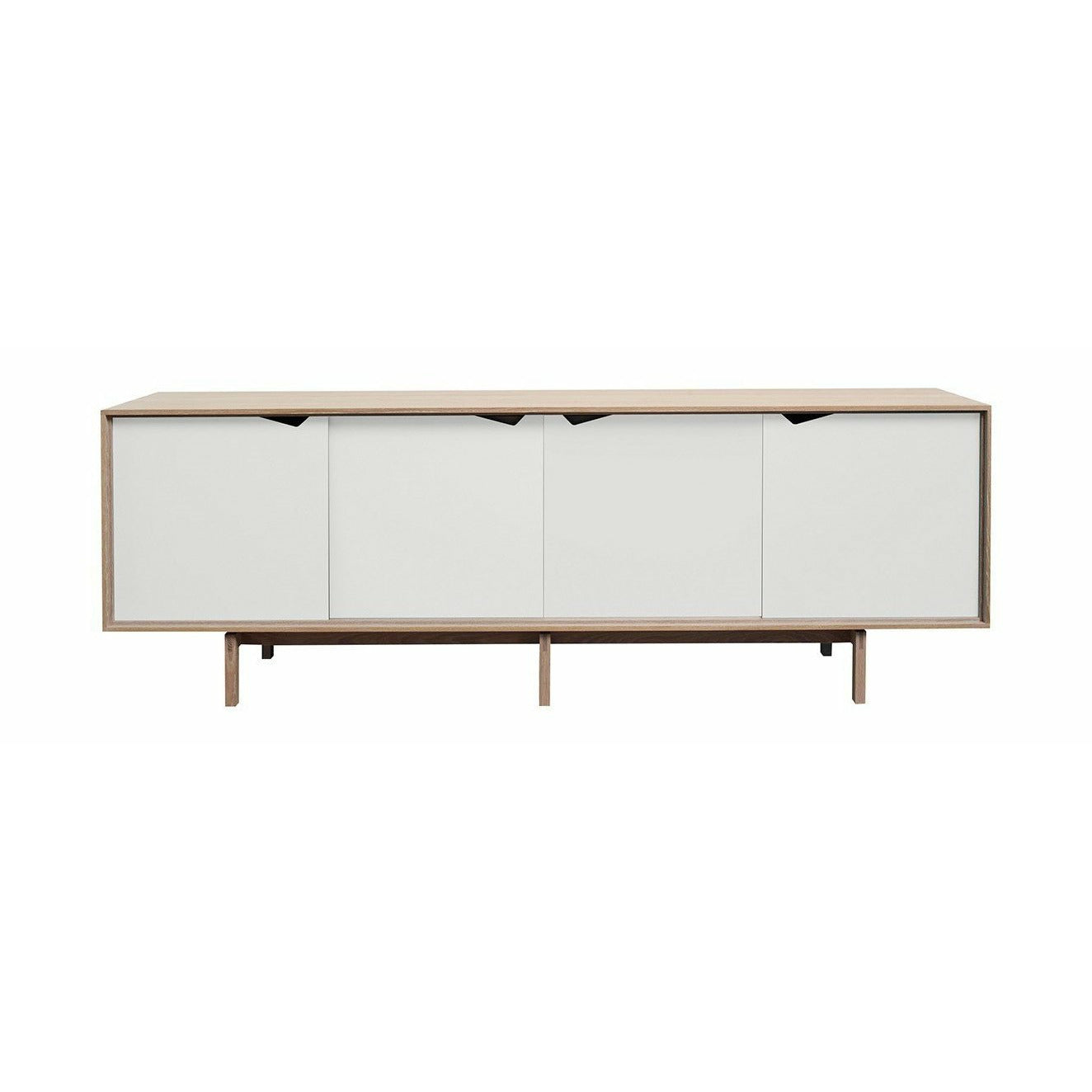 Andersen Furniture S1 Skænk Sæbebehandlet Eg, Hvide Skuffer, 200cm