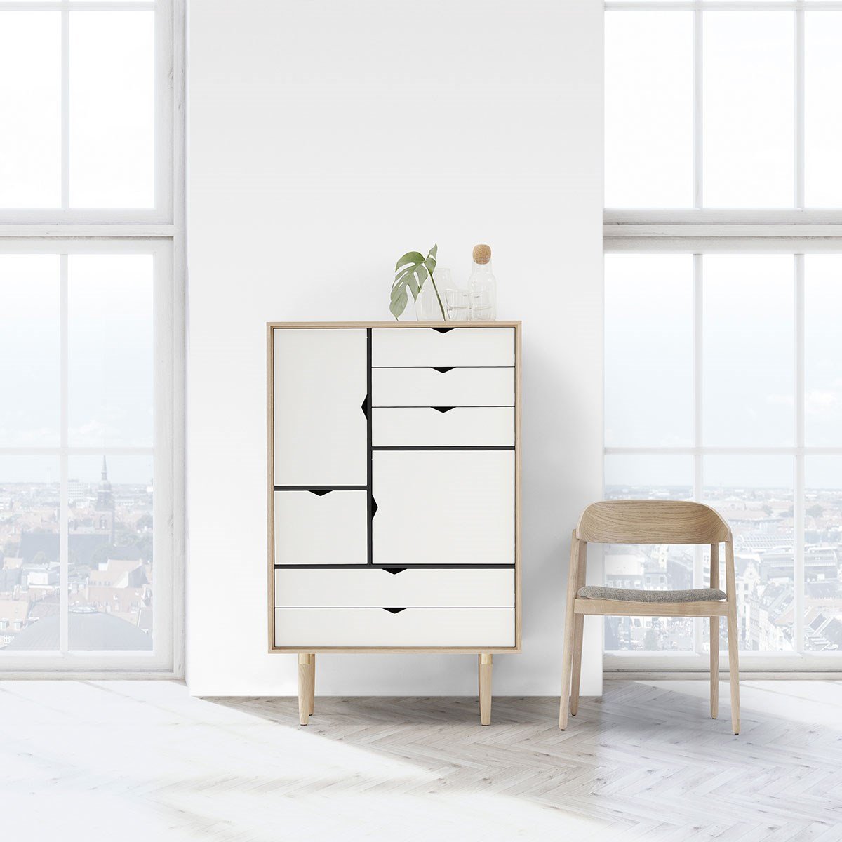Andersen Furniture S5 Cabinet Soconed Oak, Front blanc