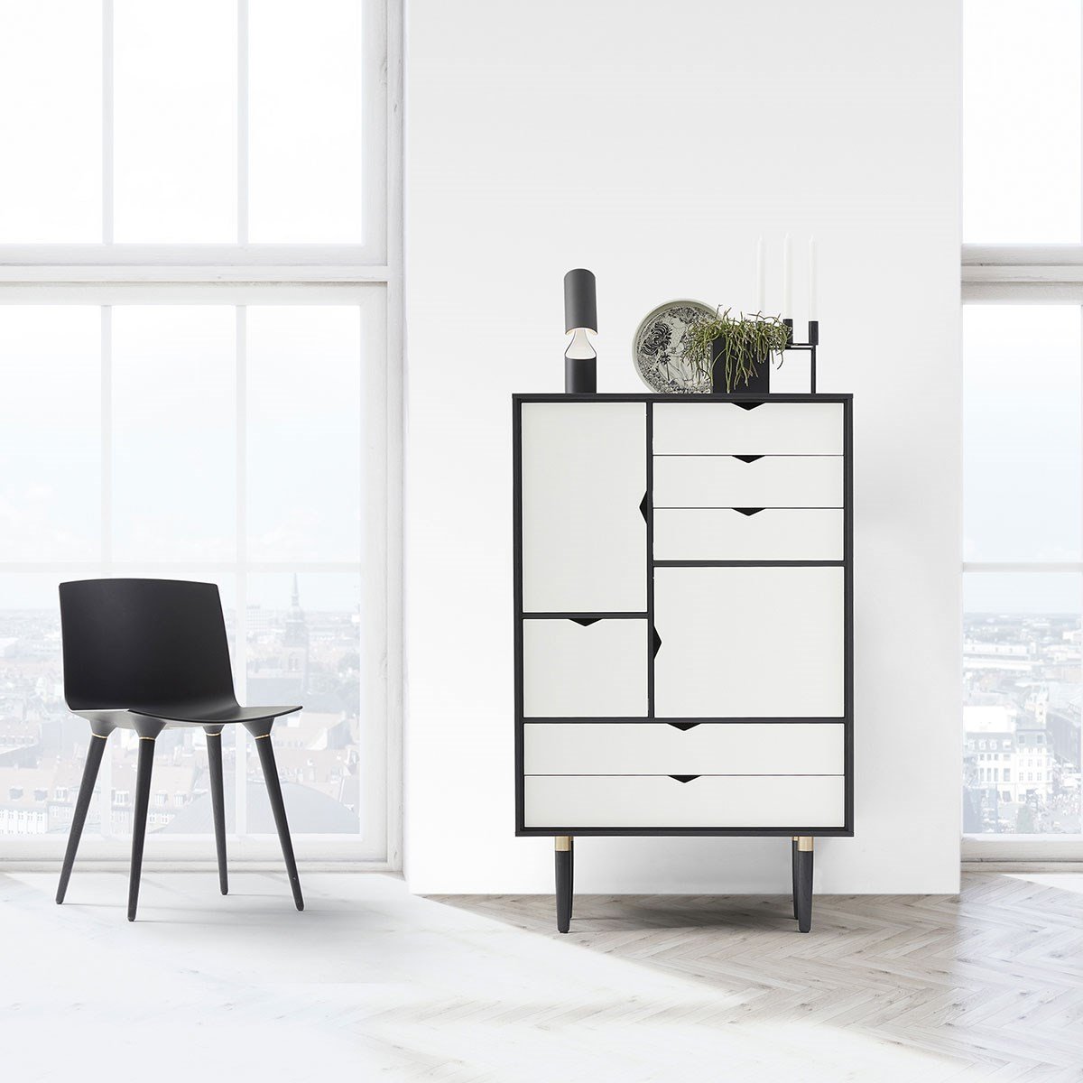 Annersen Furniture S5 Cabinet noir, avant blanc