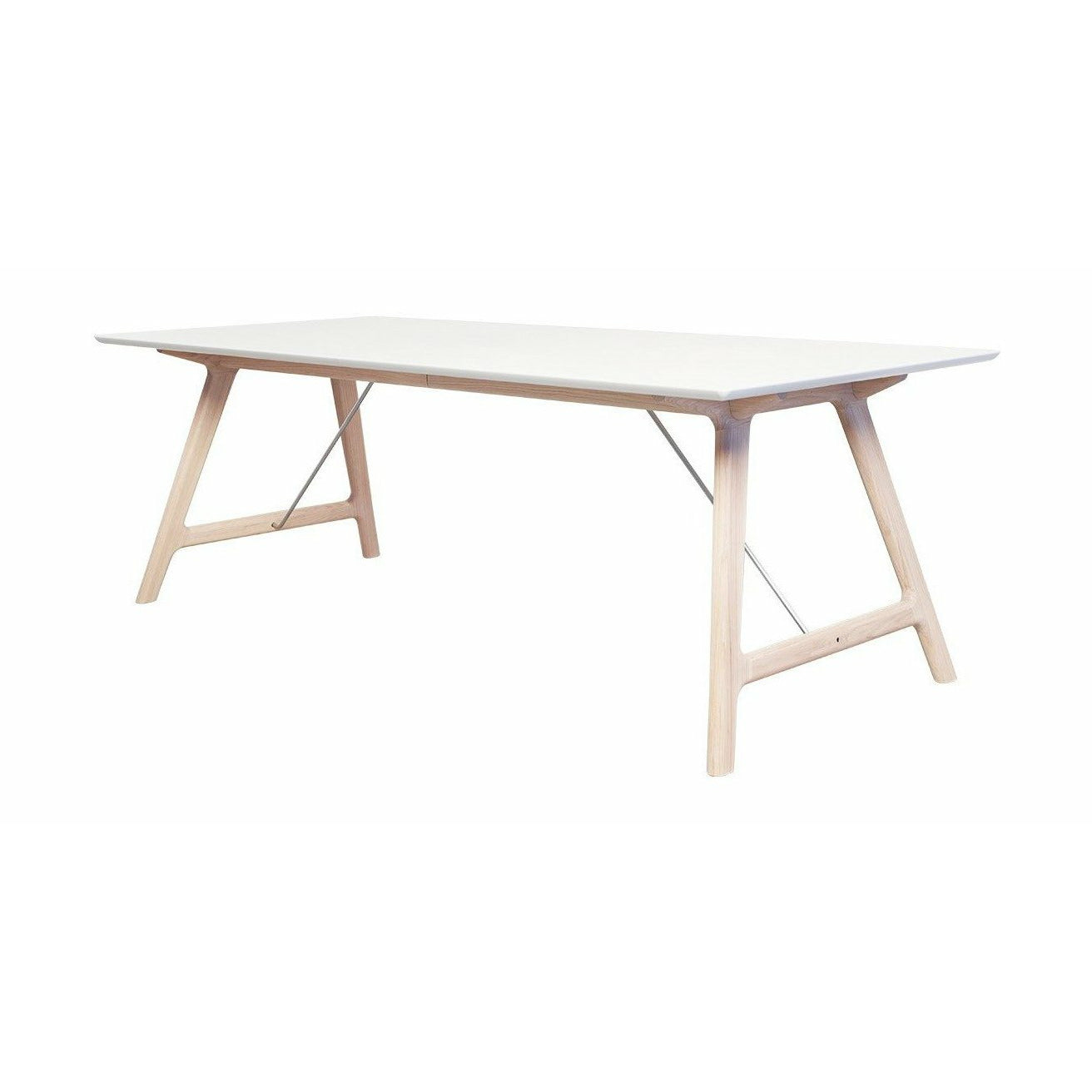 ANDERSEN FOURNIR T7 Table extensible stratifié blanc, chêne savonned, 220 cm