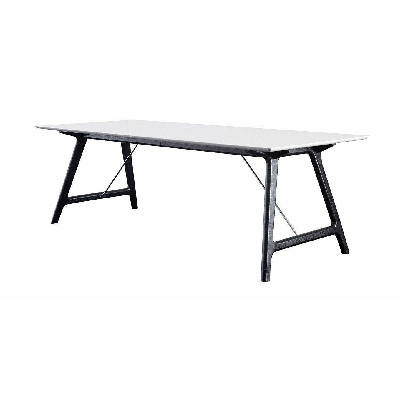ANDERSEN FOURNIR T7 Table extensible stratifié blanc, cadre noir, 220 cm