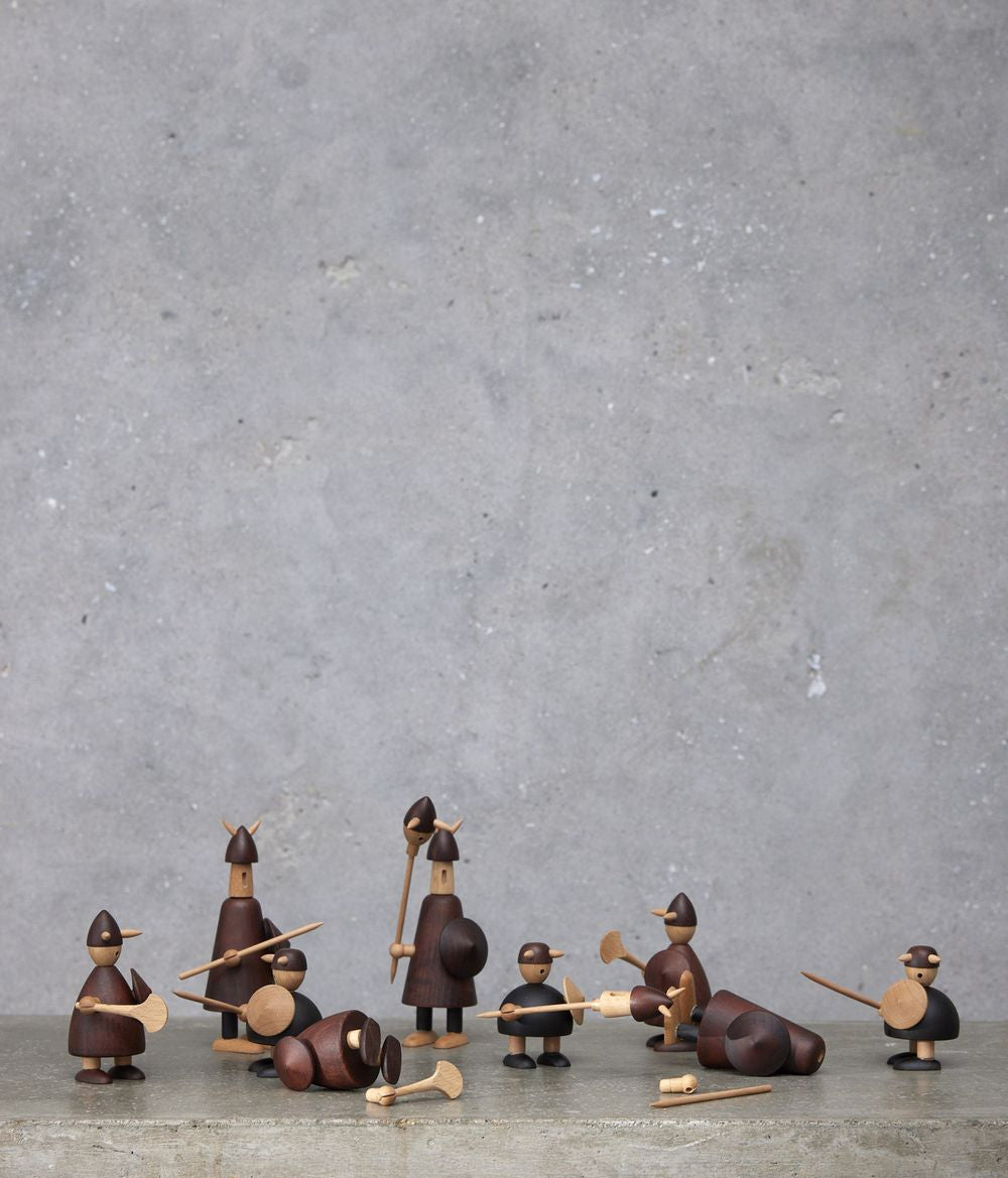Andersen Möbel Die Wikinger der Dänemark -Holzfigur, 3 -Set von 3
