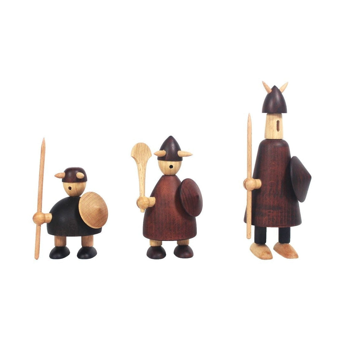 Andersen Möbel Die Wikinger der Dänemark -Holzfigur, 3 -Set von 3