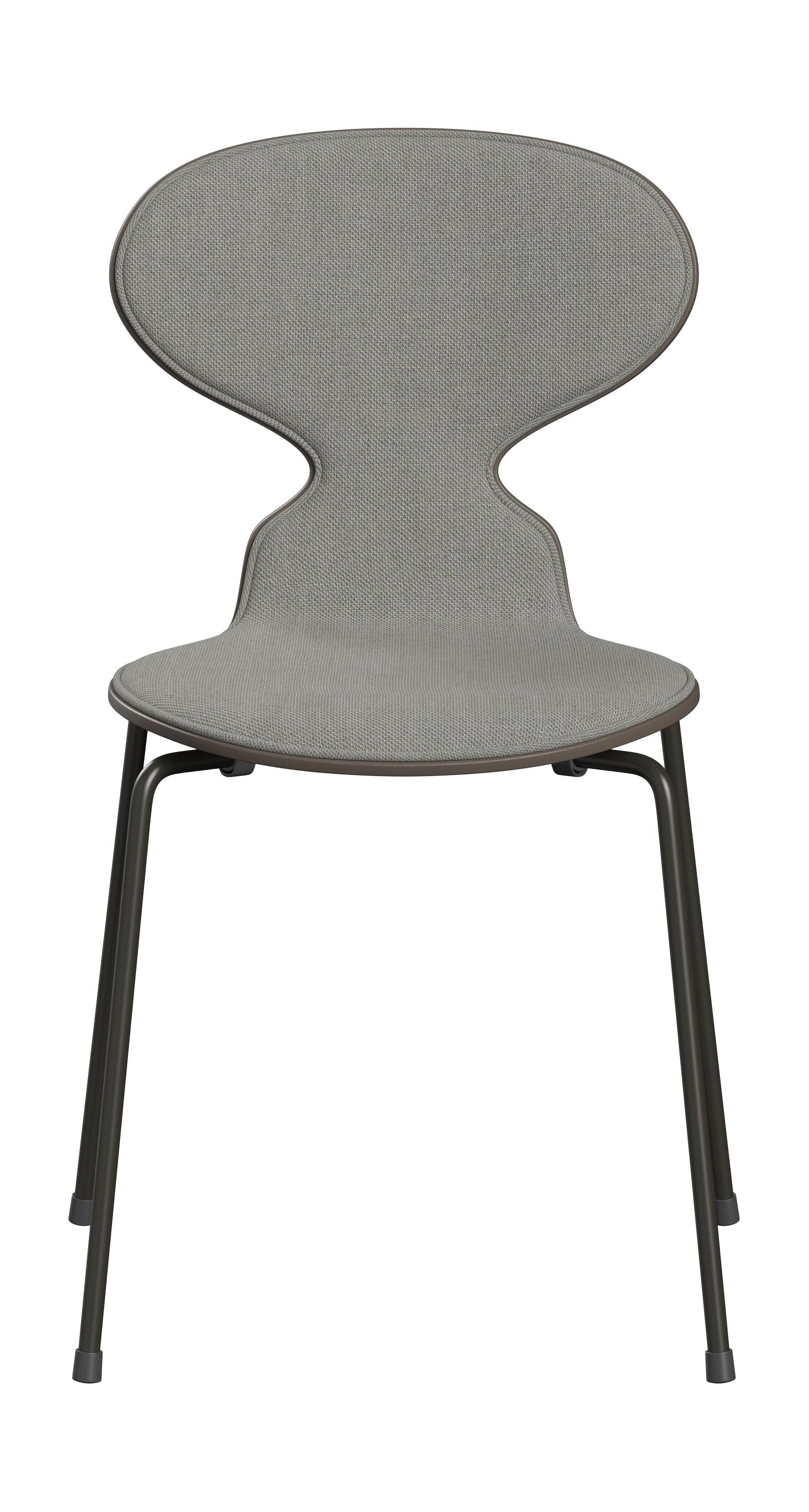 Fritz Hansen 3101 silla de hormigas tapizada, concha: arcilla profunda de chapa de color, tapicería: arena textil sunniva/gris claro, base: acero/cromo