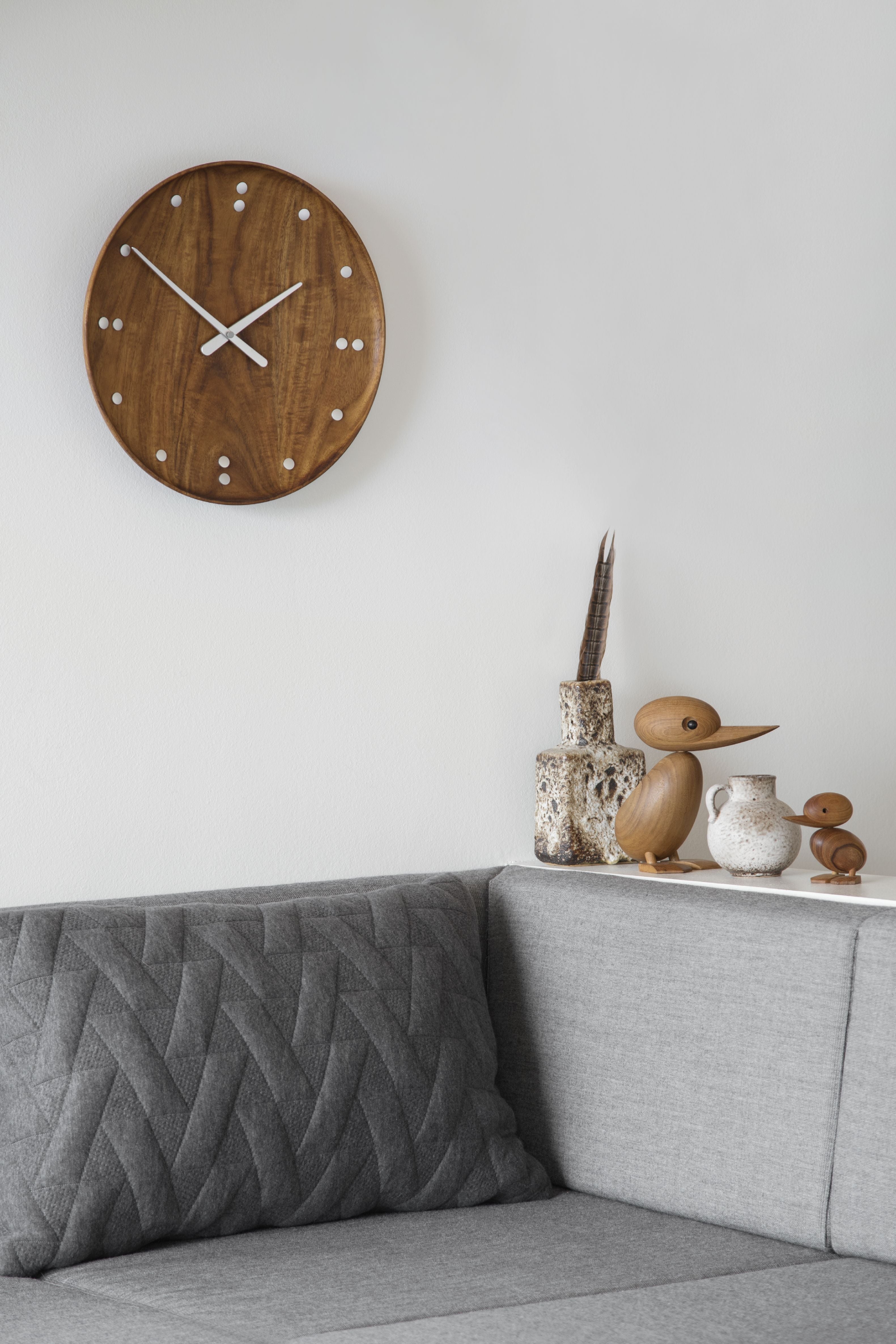 TEAK DE Reloj de pared Finn Juhl de arquitecto, Ø 35 cm