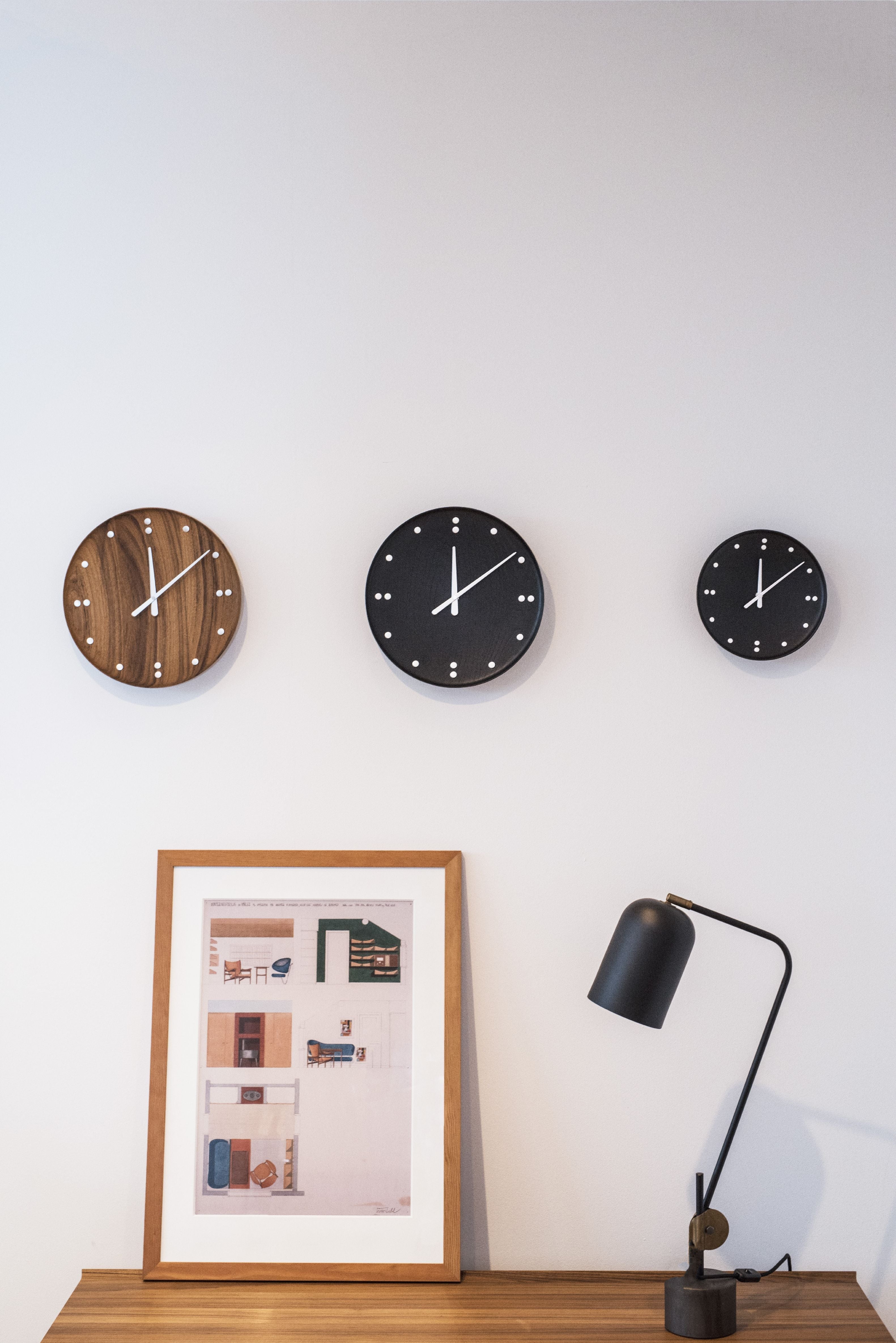 TEAK DE Reloj de pared Finn Juhl de arquitecto, Ø 35 cm