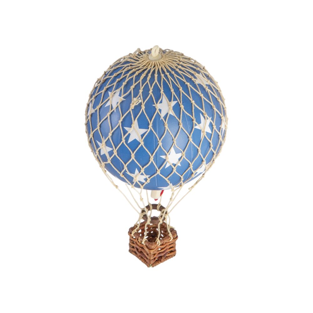 Autentiske modeller, der flyder på himmelballonmodellen, blå stjerner, Ø 8,5 cm