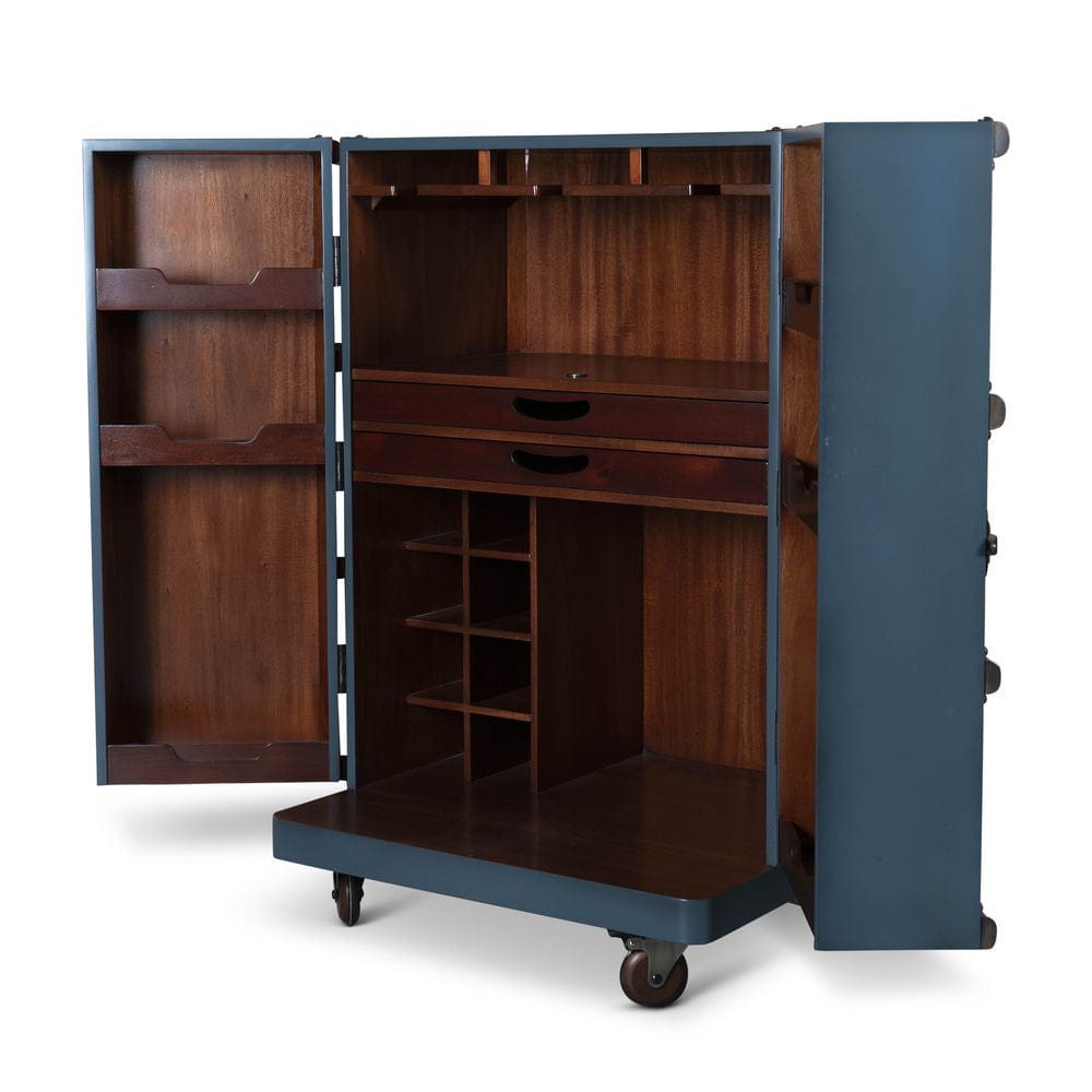 Modèles authentiques Polo Club Travel Suitcase Cabinet Bar, essence