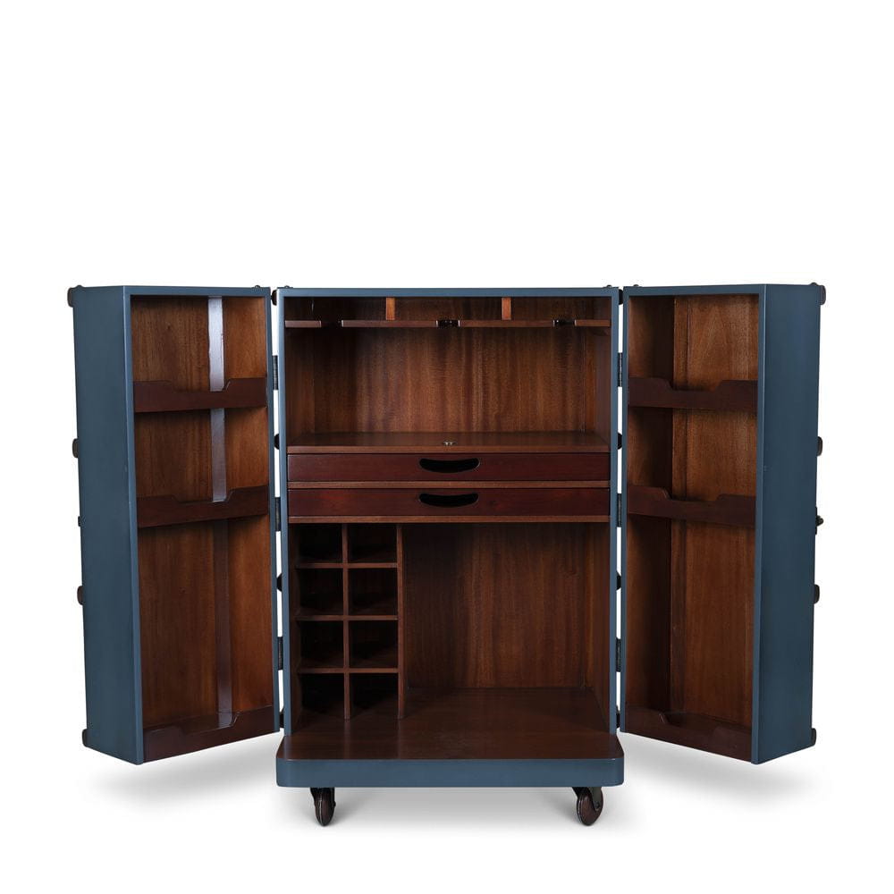 Modèles authentiques Polo Club Travel Suitcase Cabinet Bar, essence