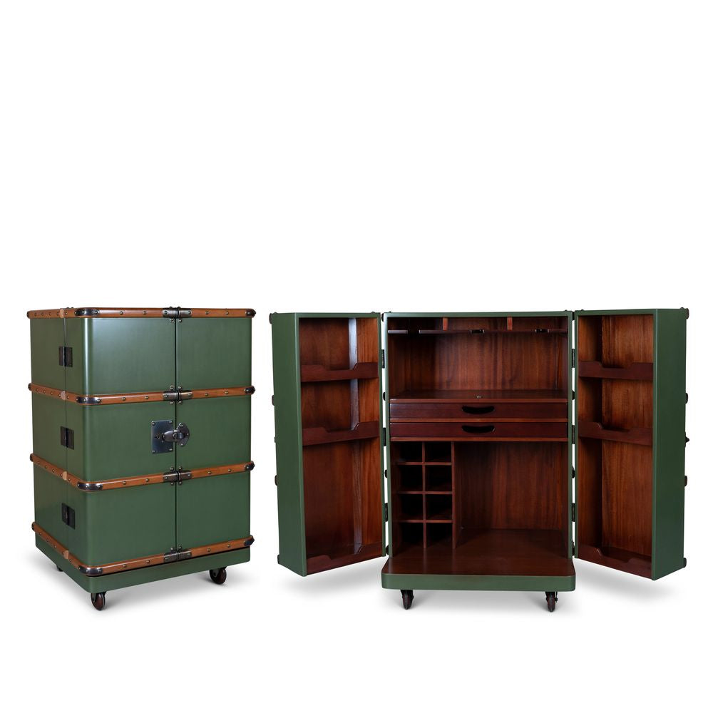 Autentiske modeller Polo Club Travel Cugcase Cabinet Bar, Field Green