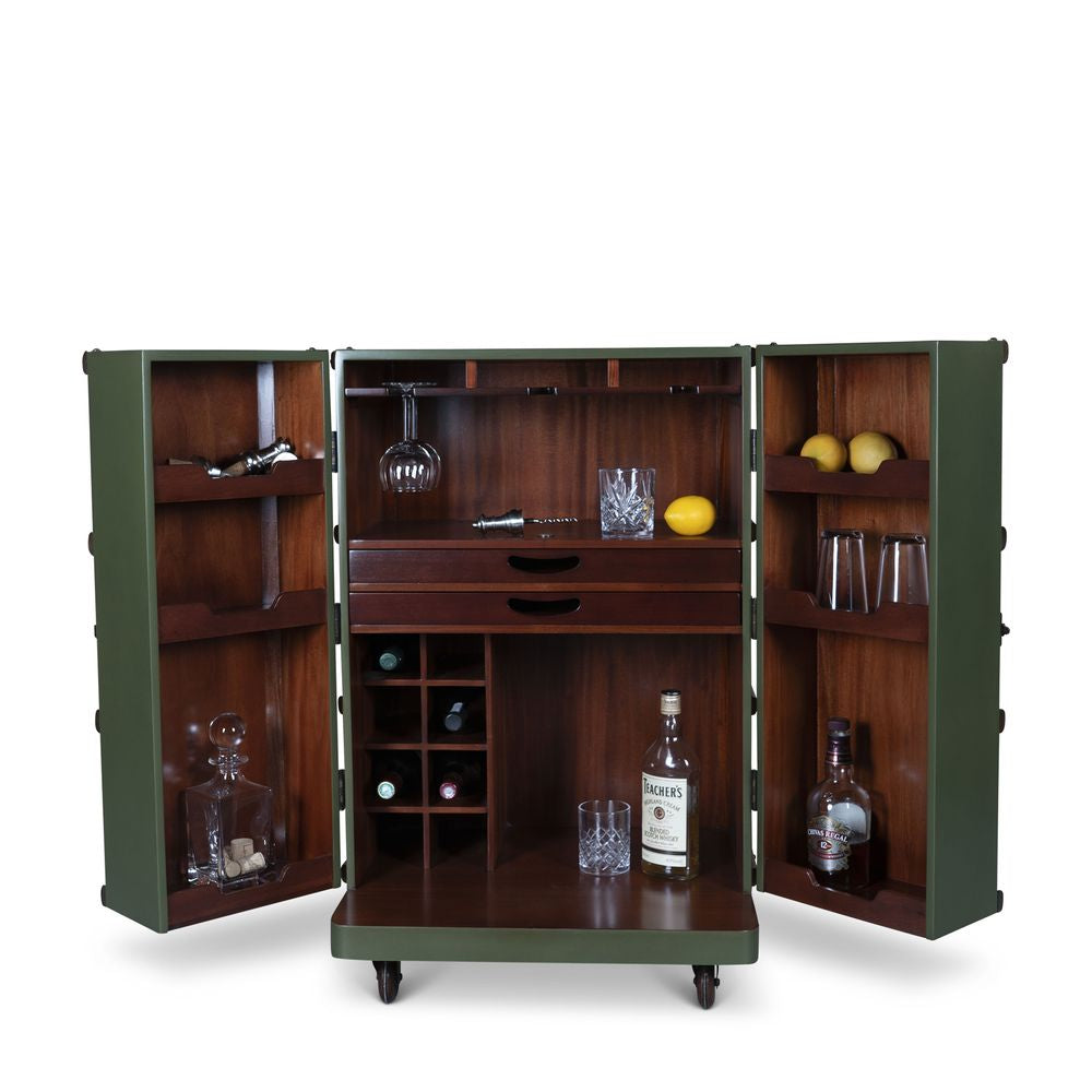 Autentiske modeller Polo Club Travel Cugcase Cabinet Bar, Field Green