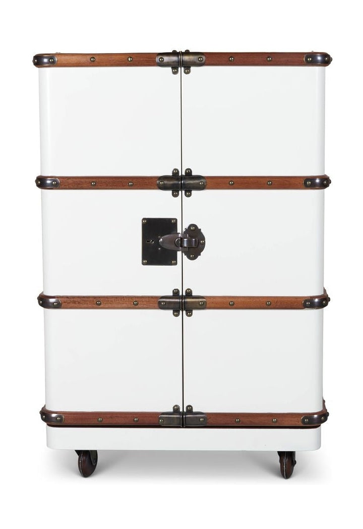 Modèles authentiques Polo Club Travel Suitcase Cabinet Bar, Off White