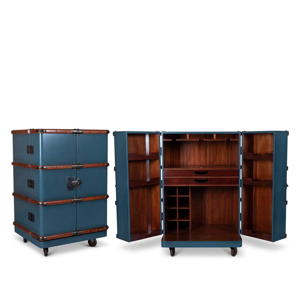 Modèles authentiques Polo Club Travel Suitcase Cabinet Bar, essence