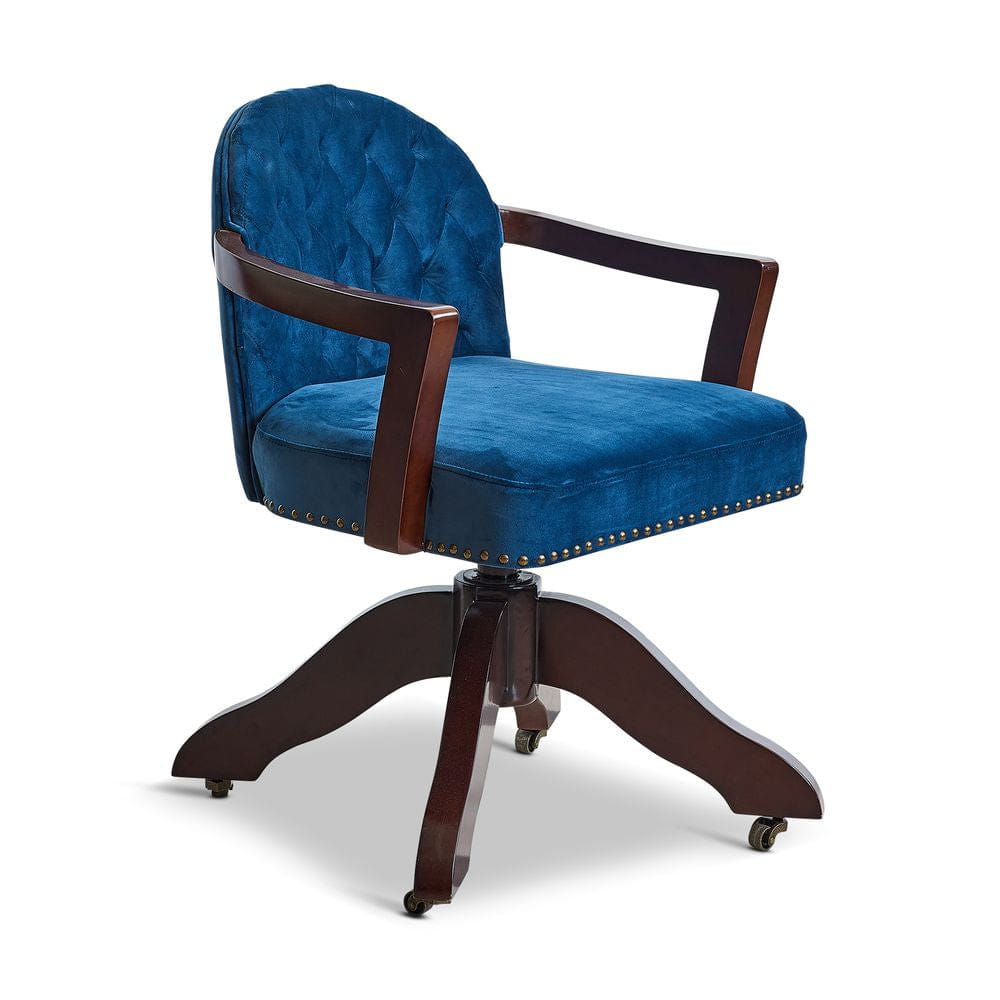 Chaise de bureau du sénateur de modèles authentiques, bleu