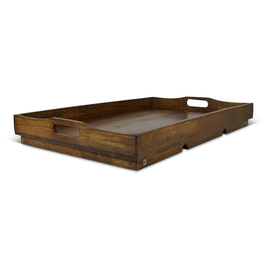 Authentic Models Wooden Serving Tray With Folding Feet, Large