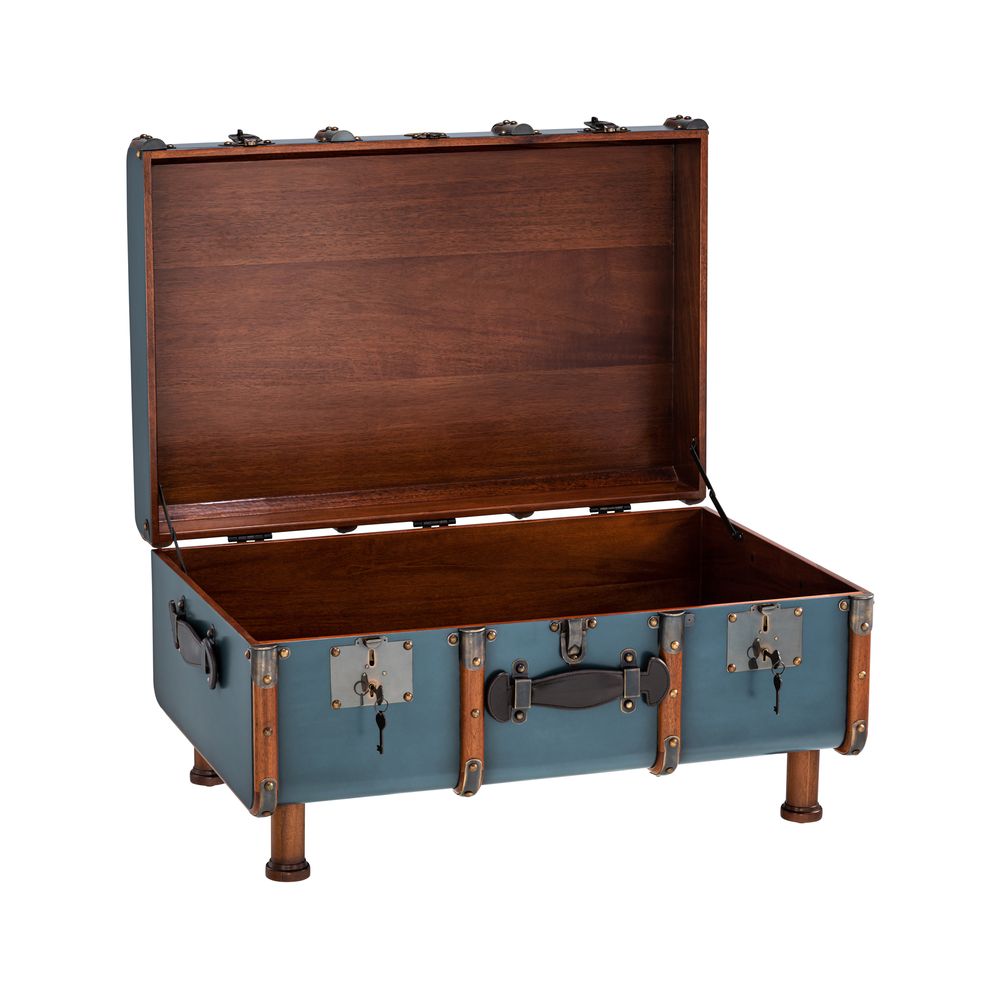 Authentic Models Stateroom Trunk Coffee Table, Petrol