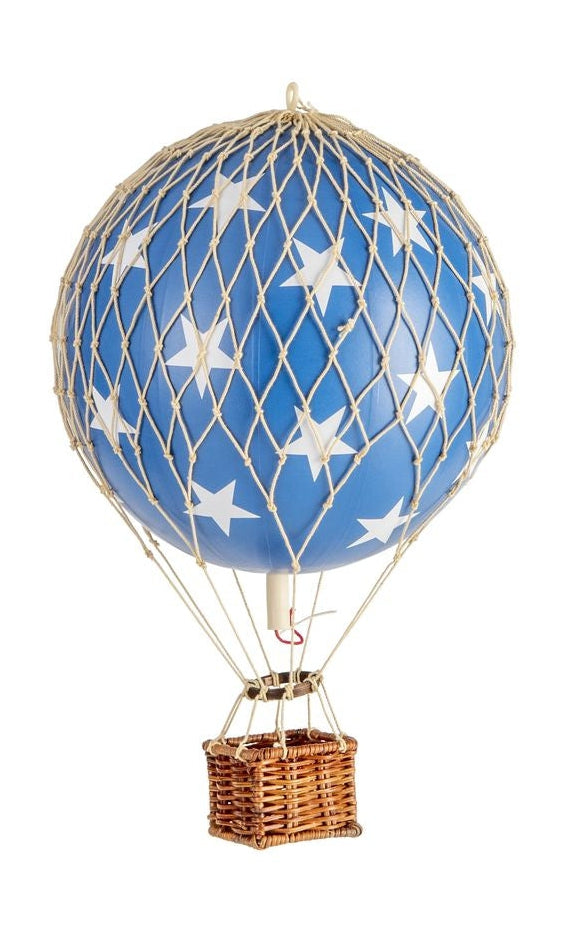 Autentiske modeller rejser let ballonmodel, blå stjerner, Ø 18 cm