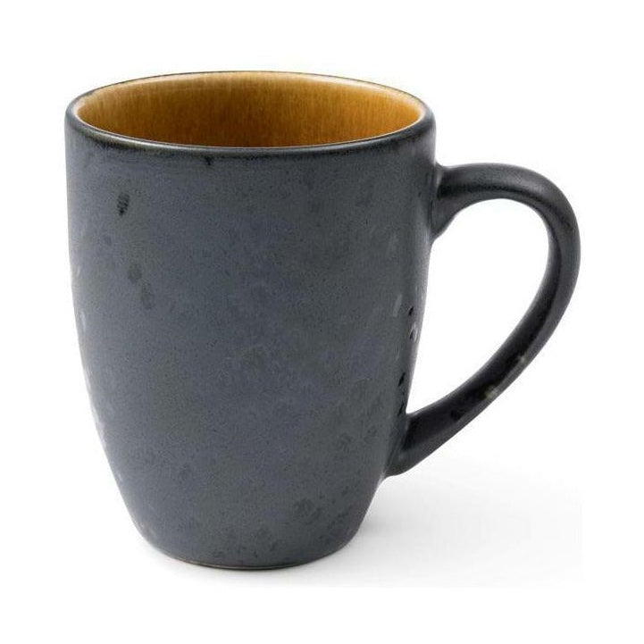 Bitz Cup med handtag, svart/bärnsten, Ø 10 cm
