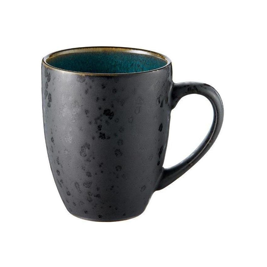 Bitz kopp med handtag, svart/grönt, Ø 10 cm