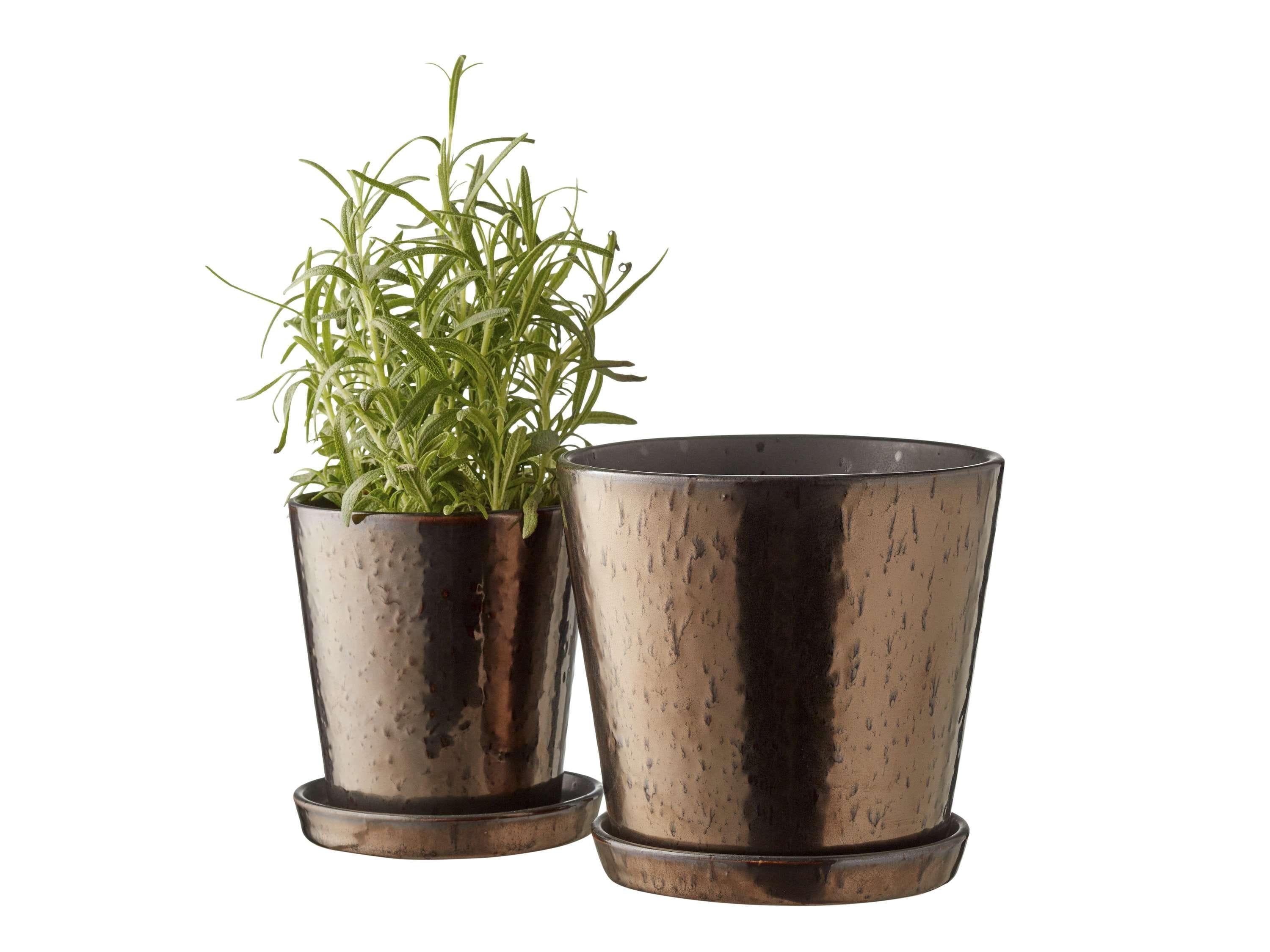Bitz planter sort/bronze, Ø10 cm