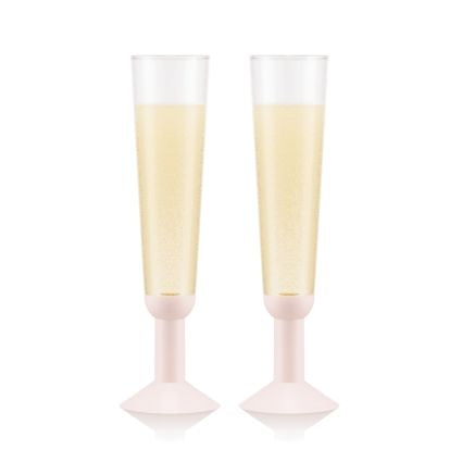 Bodum Oktett Champagne Lunes avec base en plastique 2 pcs., Strawberry