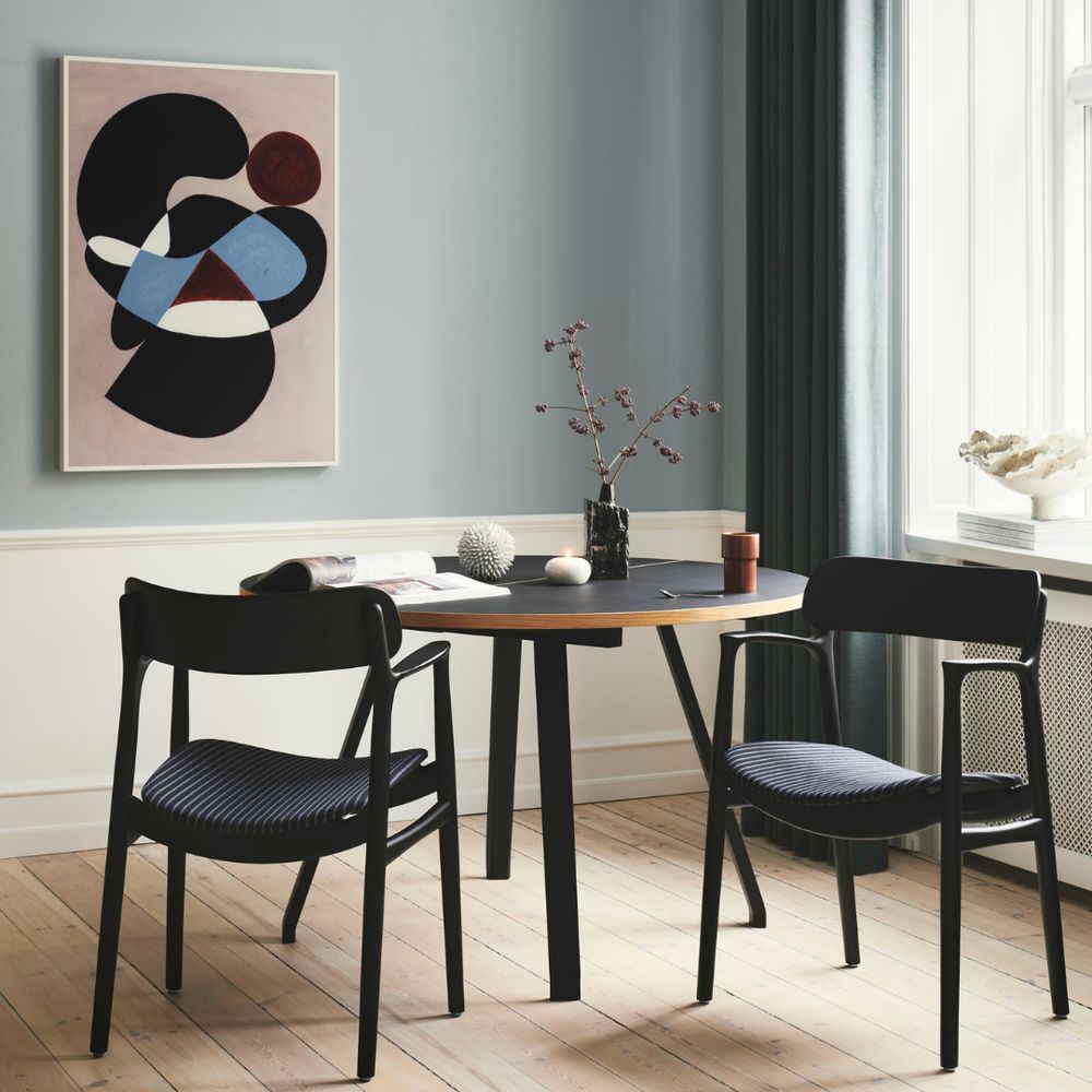 Bent Hansen Asger -stol Polsters Seat, Oiled Oak/Langeland Nord F Fabric