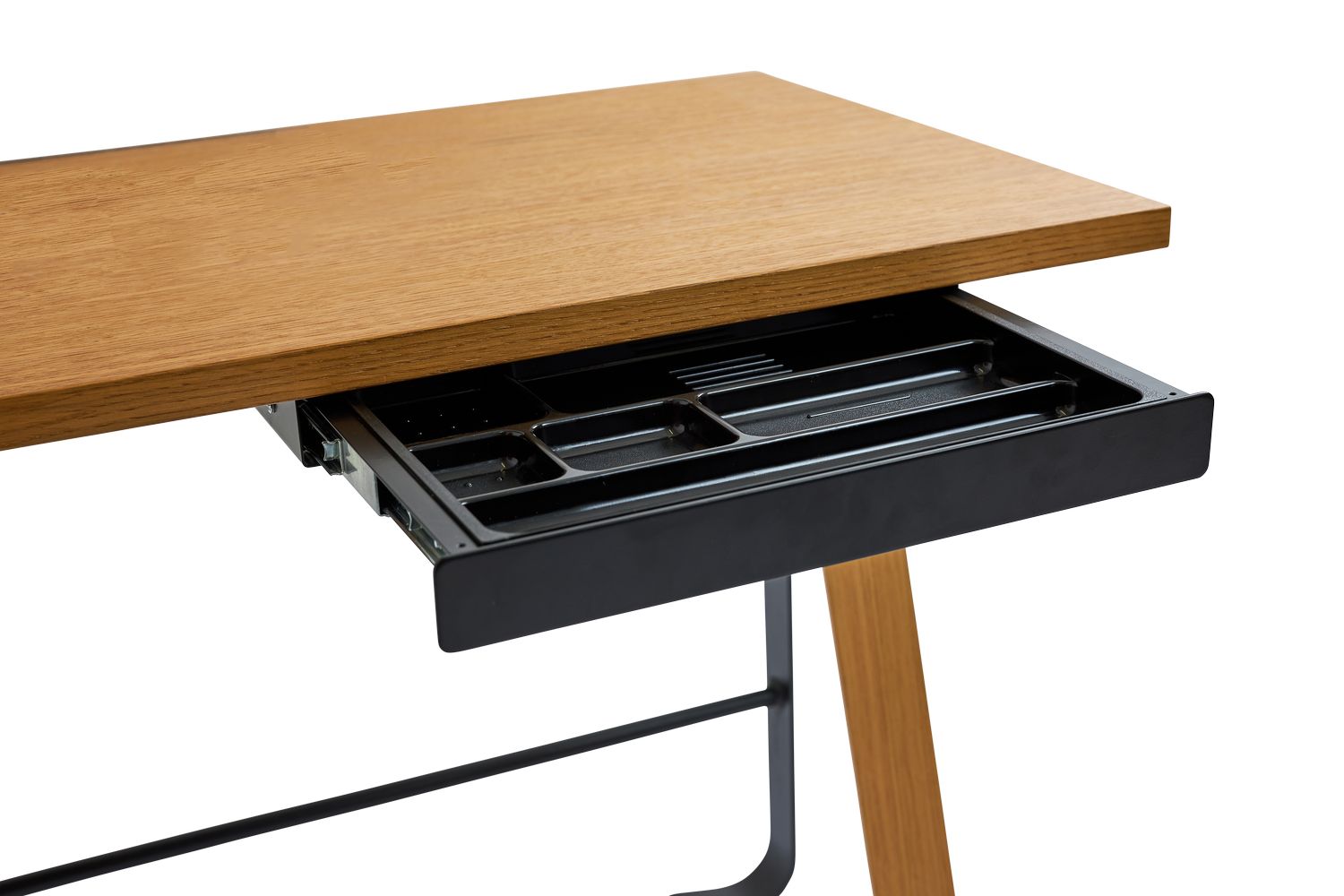 Bent Hansen Hemingway Desk mit Schubladen L 120 cm, mattlackierte Eiche/Schwarz -Linoleum