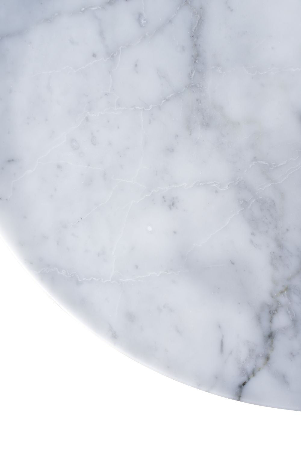 Table basse de métro courbée de Hansen Ø 65 cm, marbre de carrara blanche