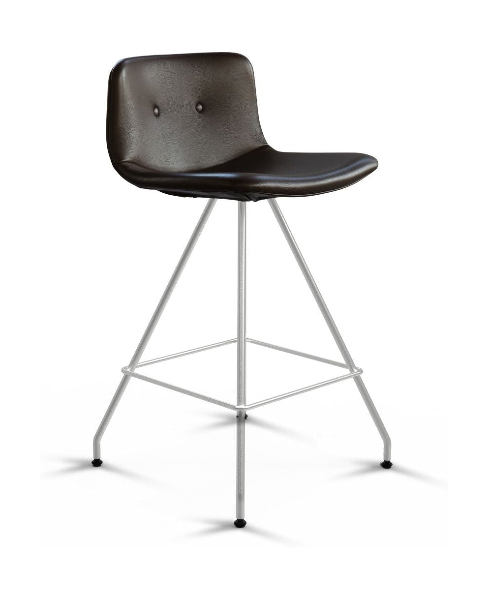 Bent Hansen Primum Bar Stool H: 85.5 Cm, Stainless Steel/Black Zenso Leather