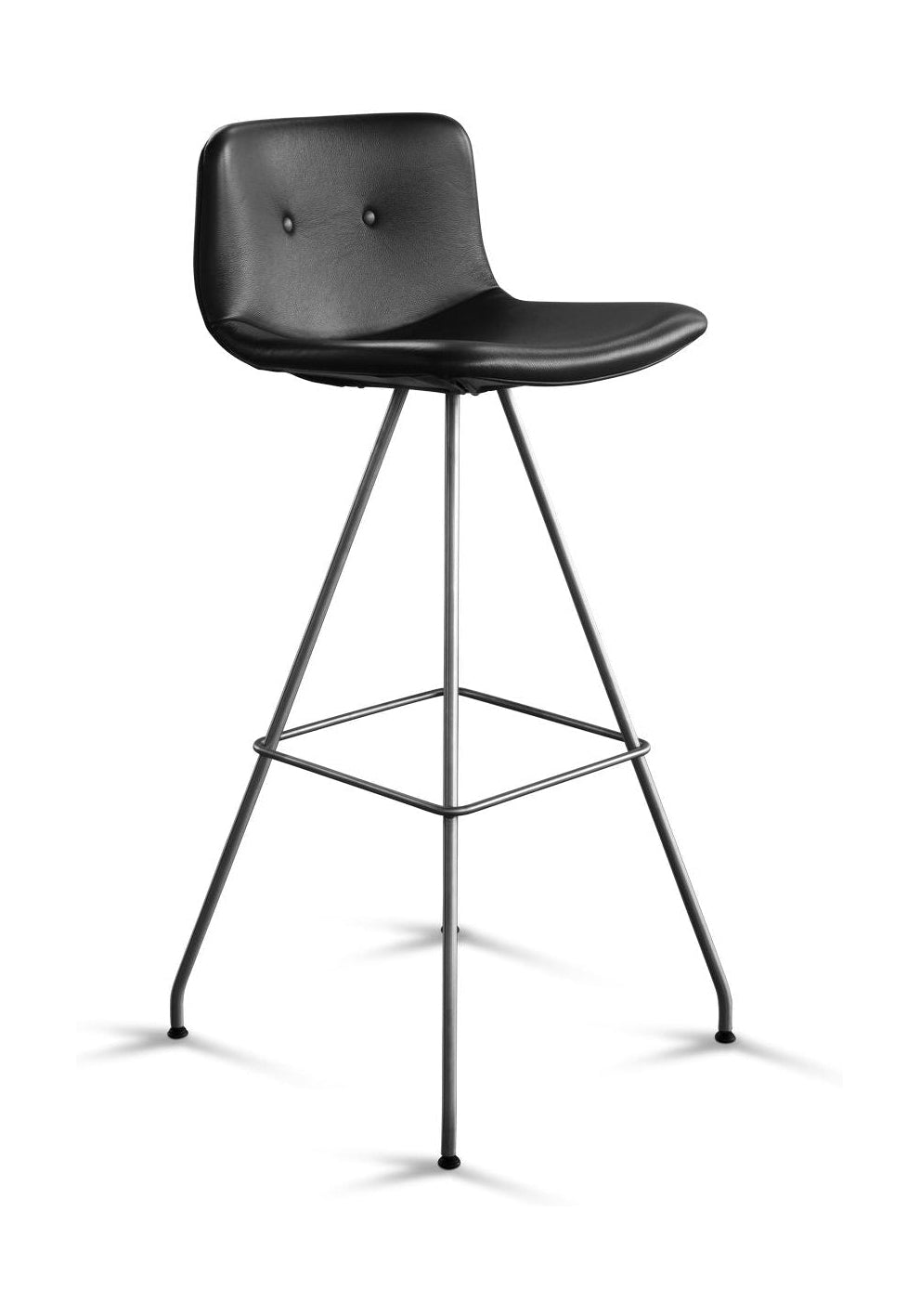 Tabouret de bar Hansen Hansen Hansen H: 99,5 cm, en acier inoxydable / cuir zenso noir