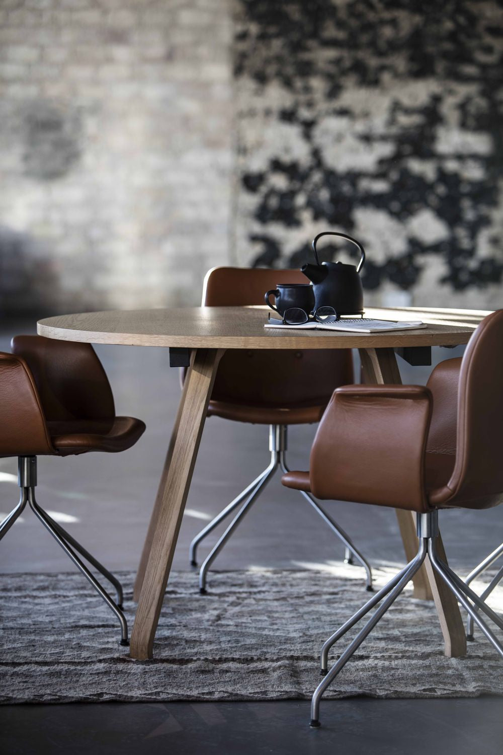 Bent Hansen Primum Table, Table Legs In Black Powder Coated Steel/Countertop In Black Linoleum