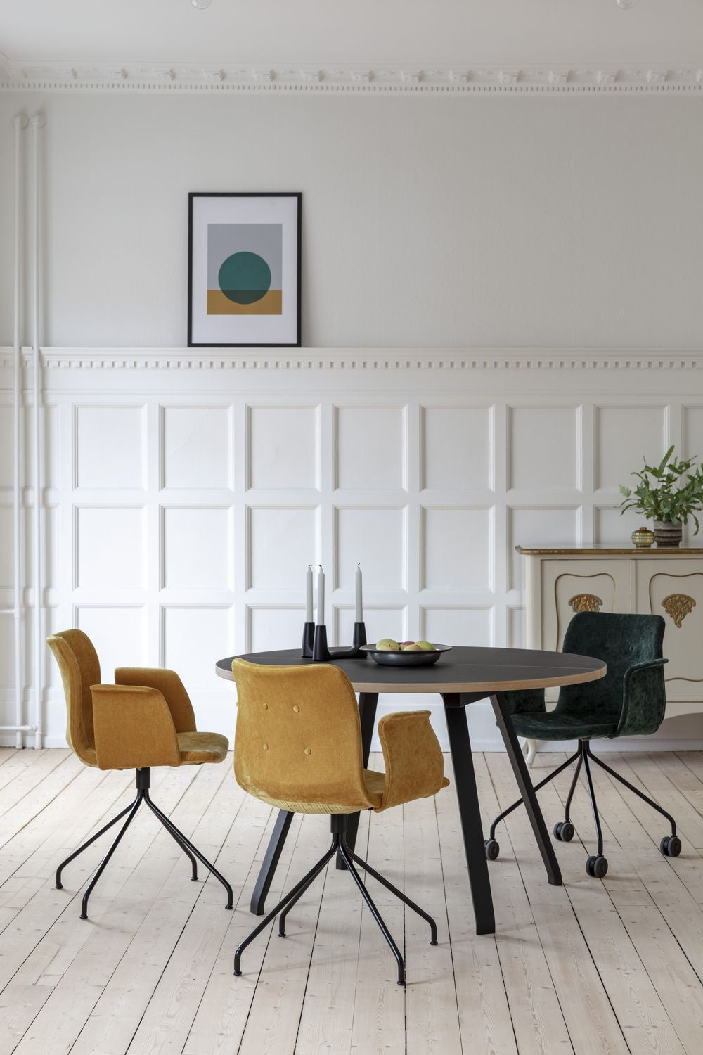 Bent Hansen Primum Table, Table Legs In Black Powder Coated Steel/Countertop In Black Linoleum