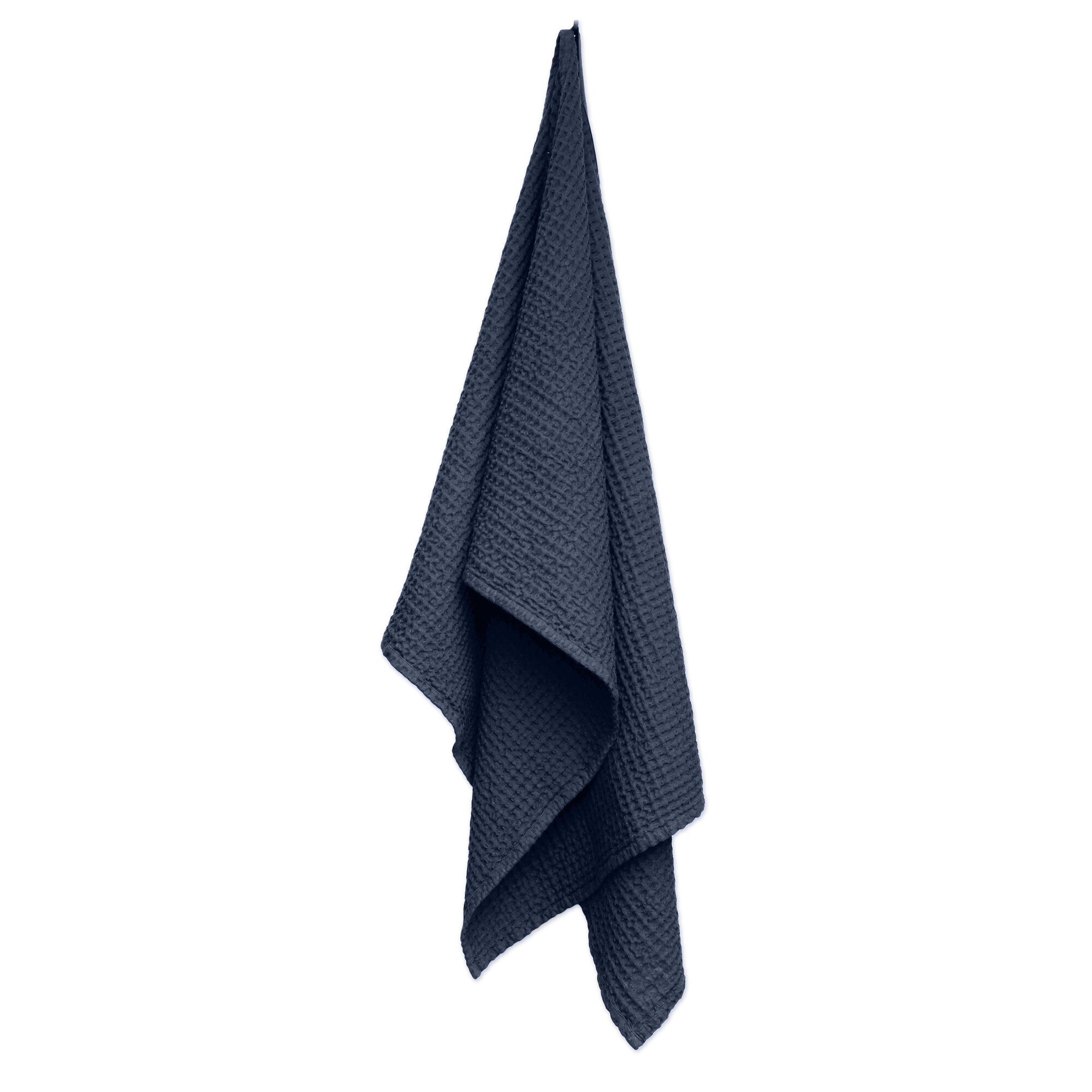 Det organiske firma store vaffelhåndklæde og tæppe, mørkeblå