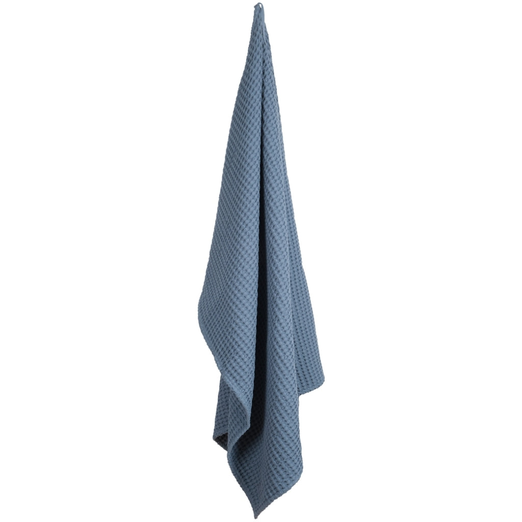 Det organiske firma store vaffelhåndklæde og tæppe, grå blå