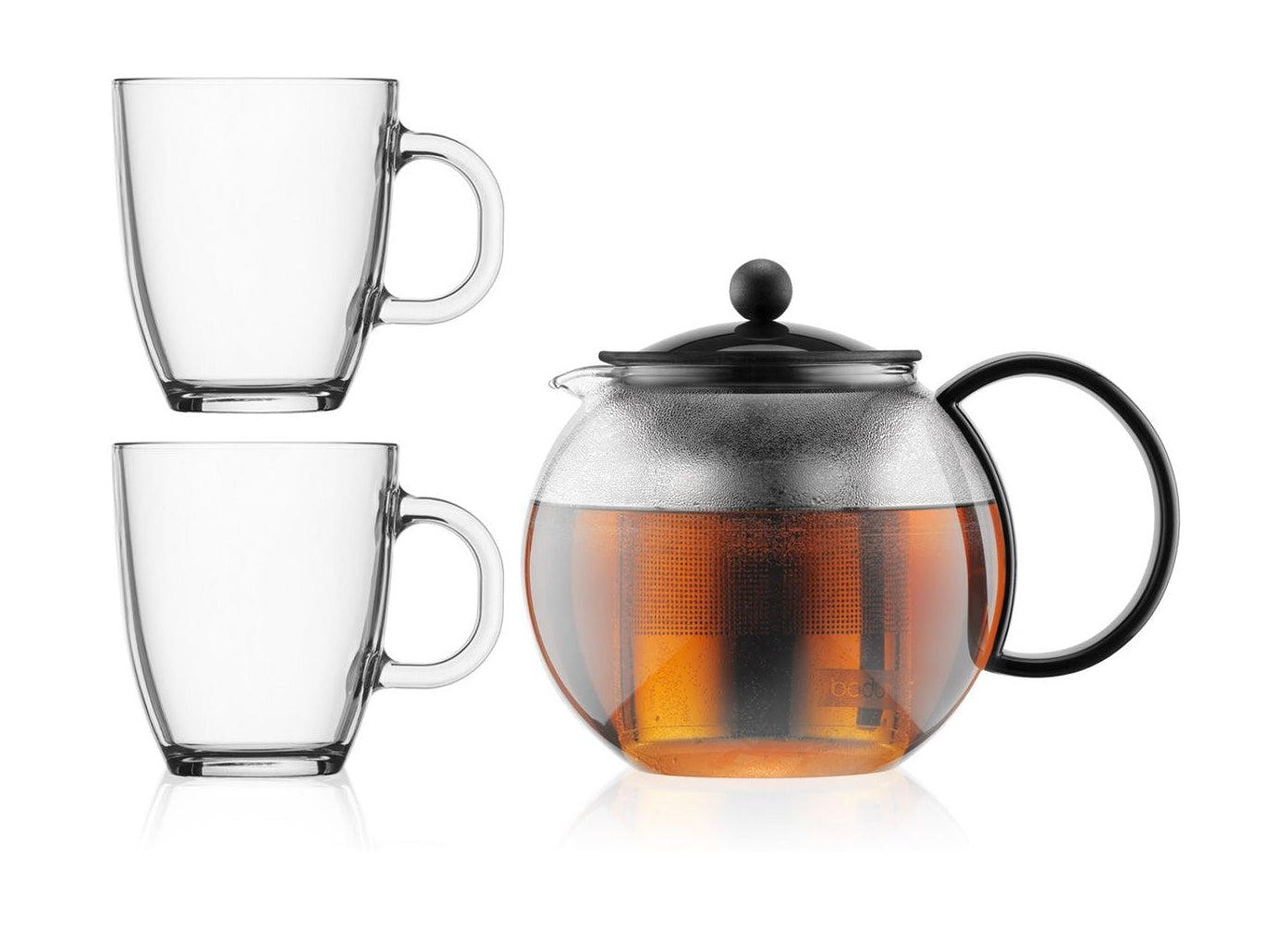 Bodum Assam establece el fabricante de té con filtro y vidrio de taza, 2 pcs.