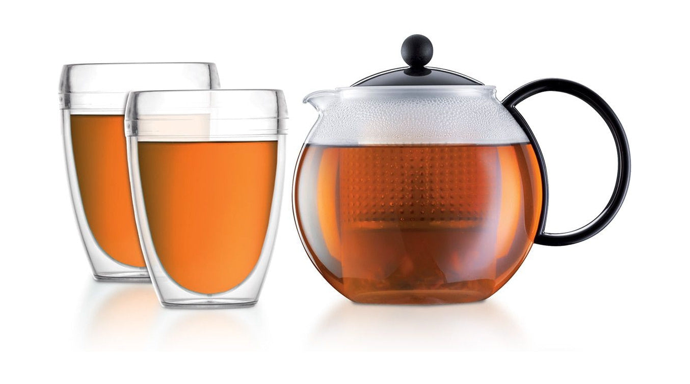 Bodum Assam establece la prensa de té con 2 tazas de doble pared, 2 pcs.