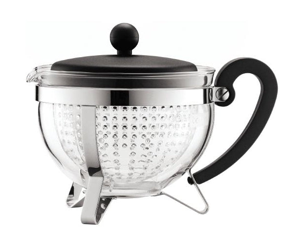 Bodum Chambord Teapot med farvet plastisk låghåndtag og gennemsigtigt filter, 1 l